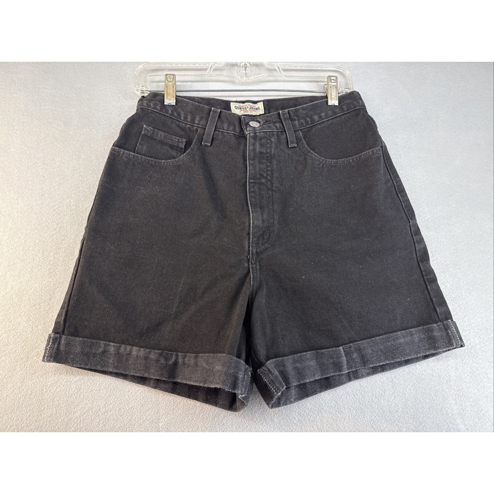 Vintage 90's Guess Jeans Black Denim Shorts Size 32 Unisex
